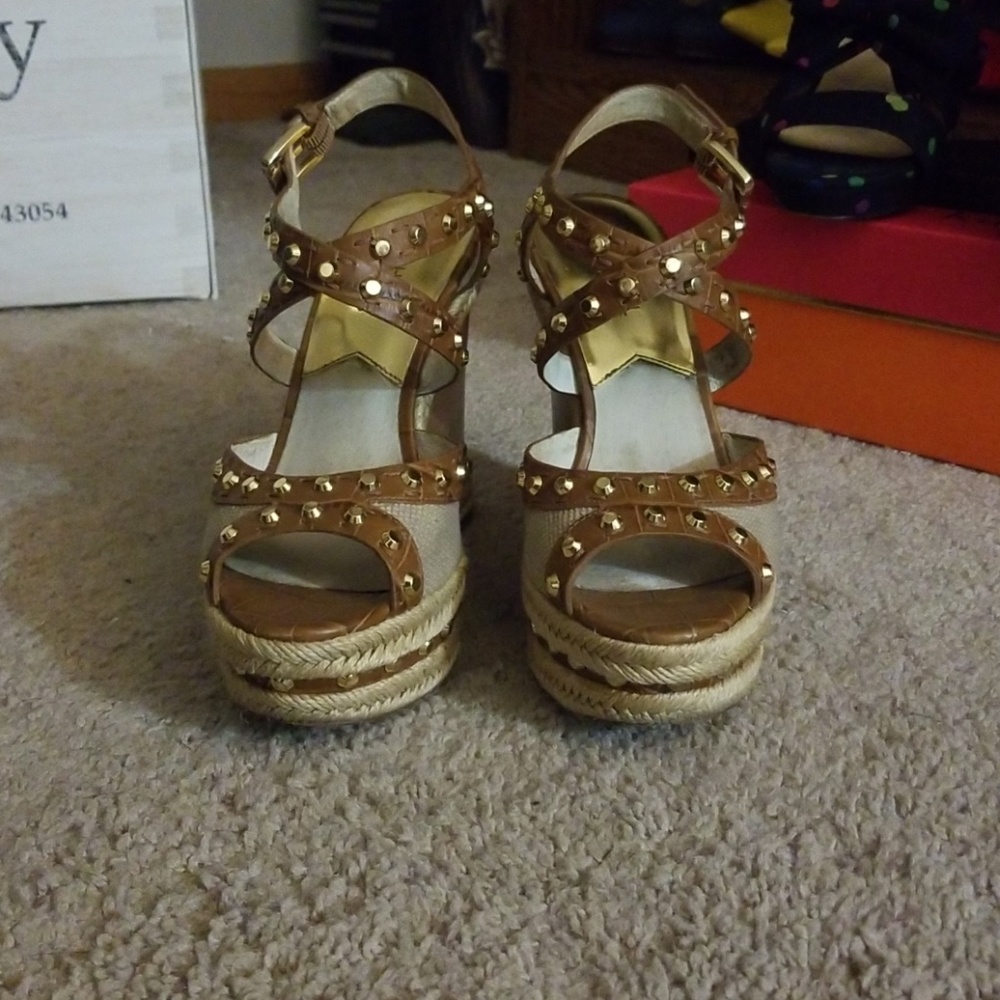 Michael Kors studded wedge sandals